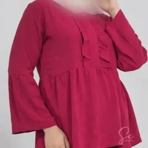شومیز ساده جلو بسته طرح شکوفه (رنگبندی)